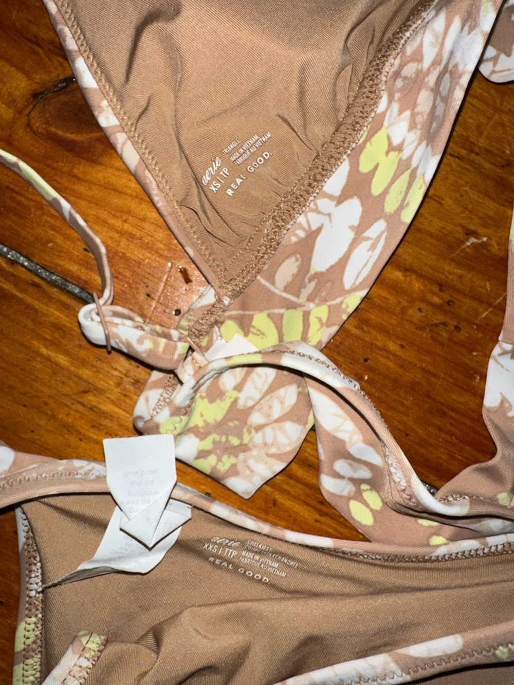 aerie Floral One-Piece Swimsuit in Beige, White & Yellow - Picture 2 of 3